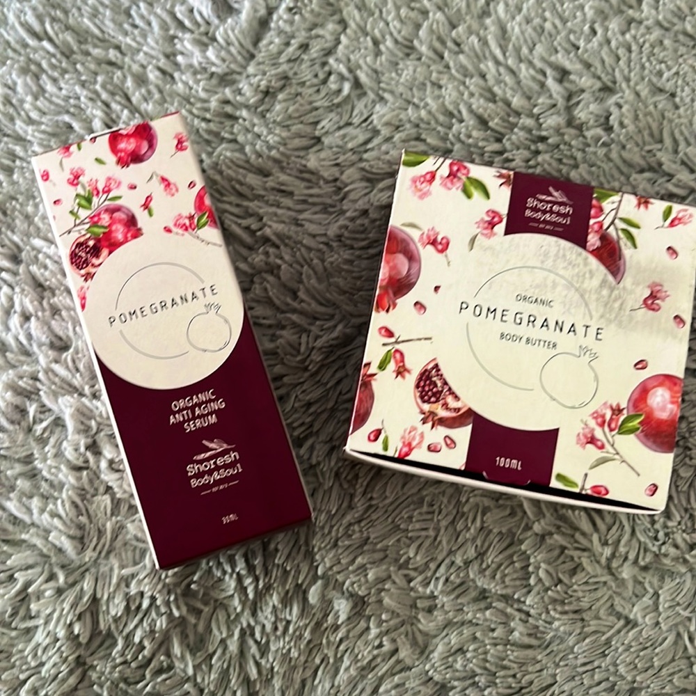 Organic Pomegranate Body Butter & Anti Aging Serum. Made In Israel